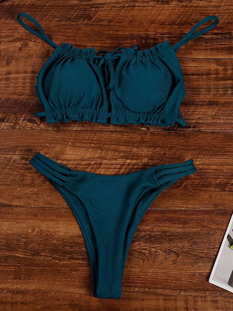 Dam Tankini Set Enfärgade Badkläder