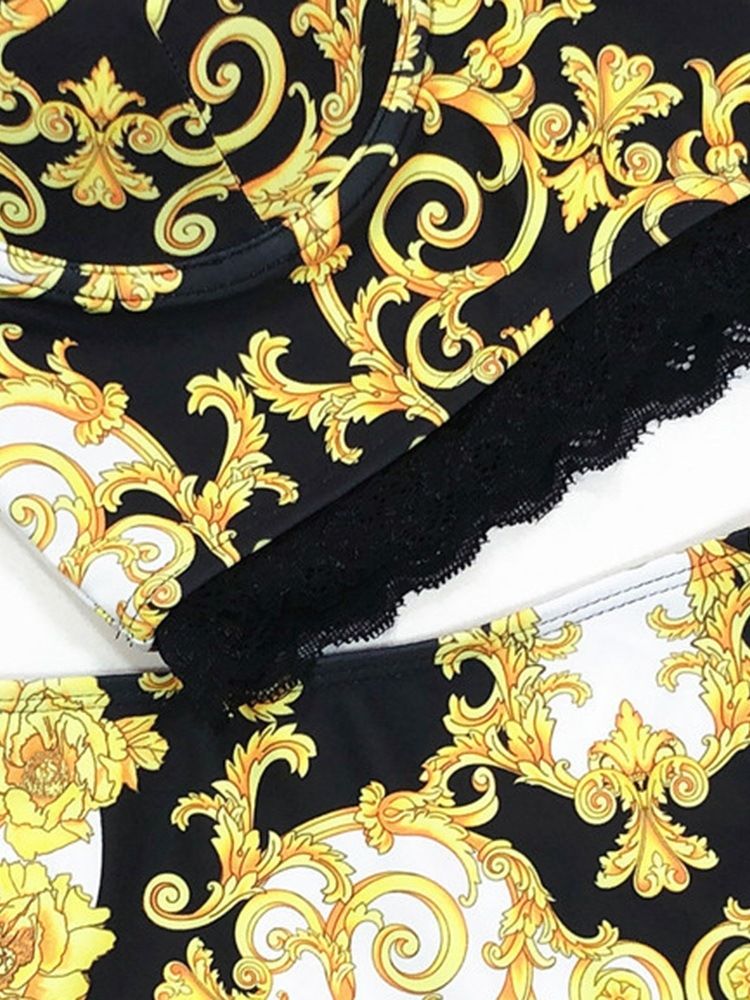 Dam Tankini Set Sexiga Spetsbadkläder