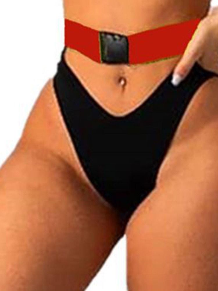Dragkedja Sexiga Färgblock Badkläder