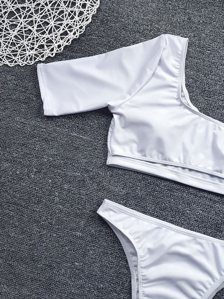 Fashion Plain Tankini Set Dambadkläder