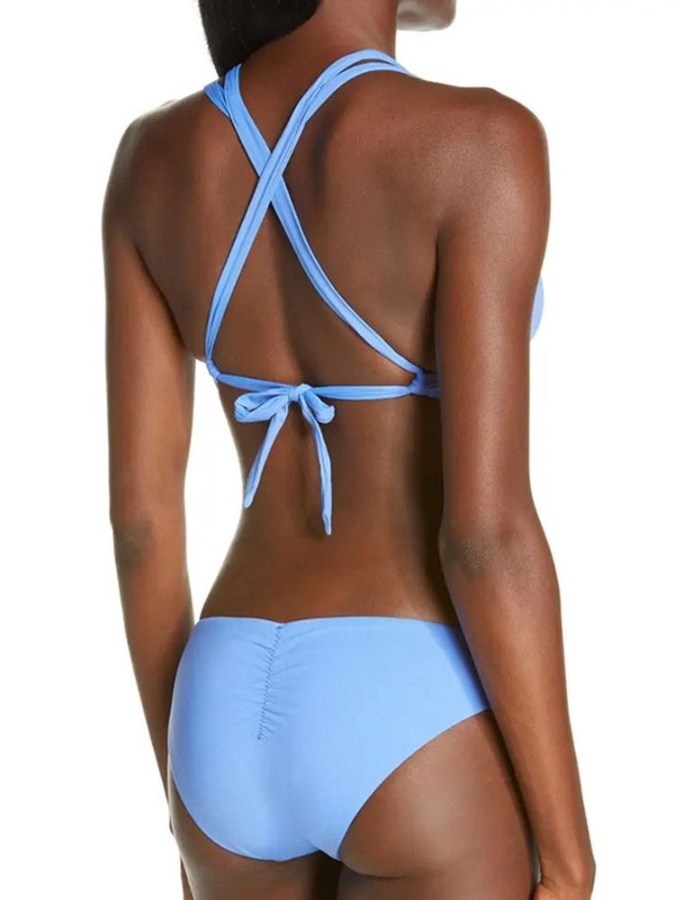 Himmelsblå Sexig Tankini Set Vanliga Badkläder