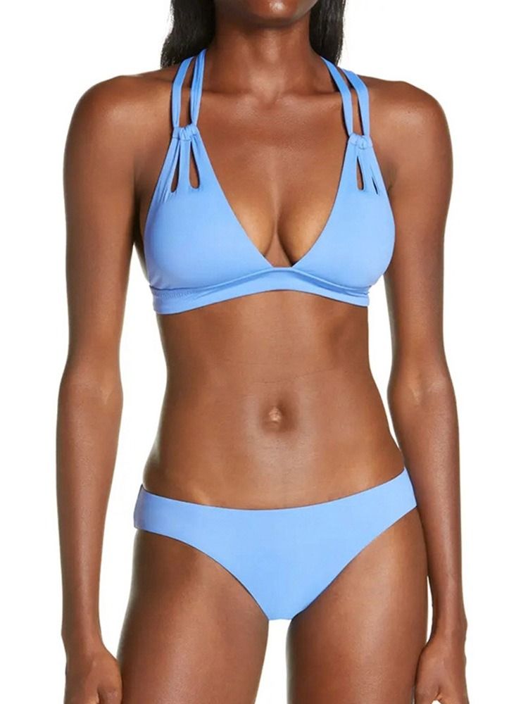 Himmelsblå Sexig Tankini Set Vanliga Badkläder