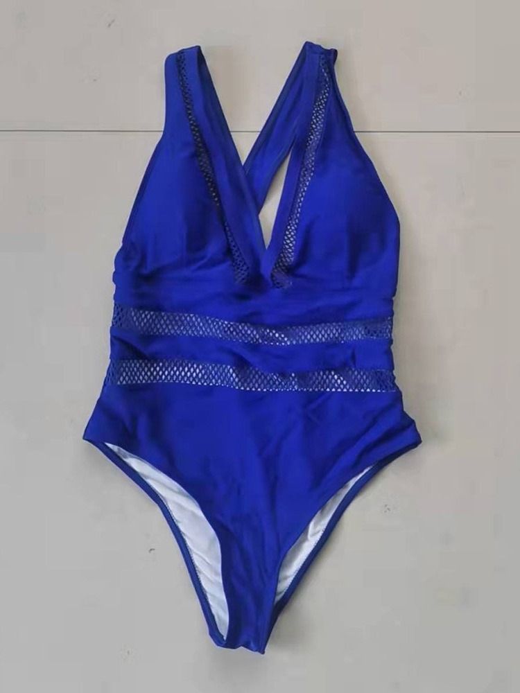 One Piece Plain Hollow Badkläder