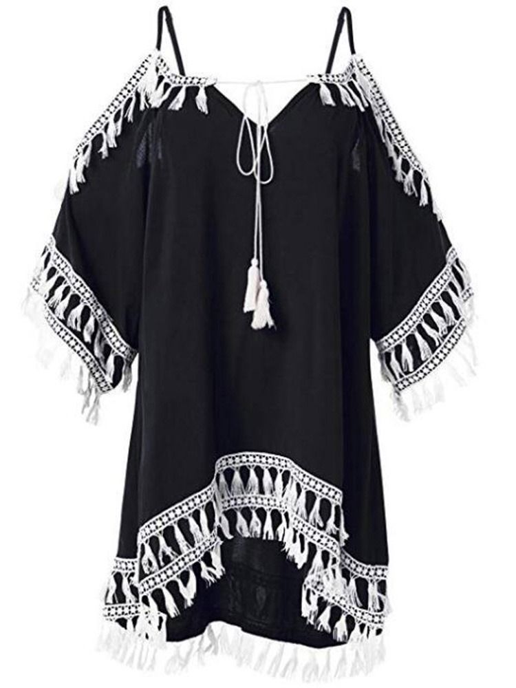 Ovan Knä Tassel Beach Look Beach Klänningar