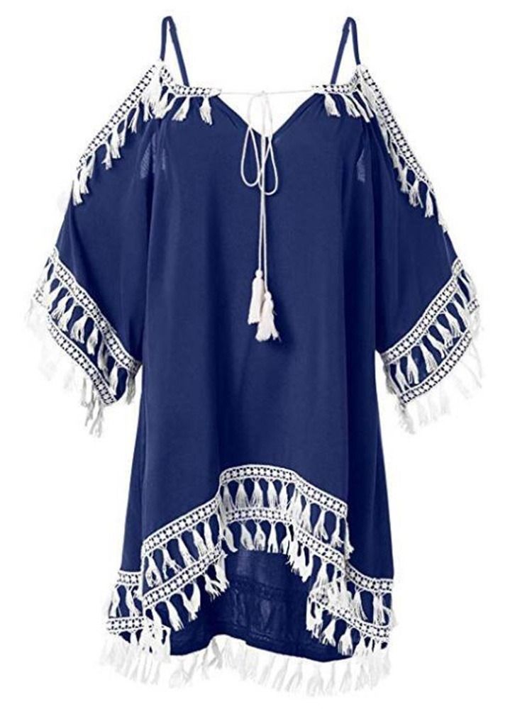 Ovan Knä Tassel Beach Look Beach Klänningar