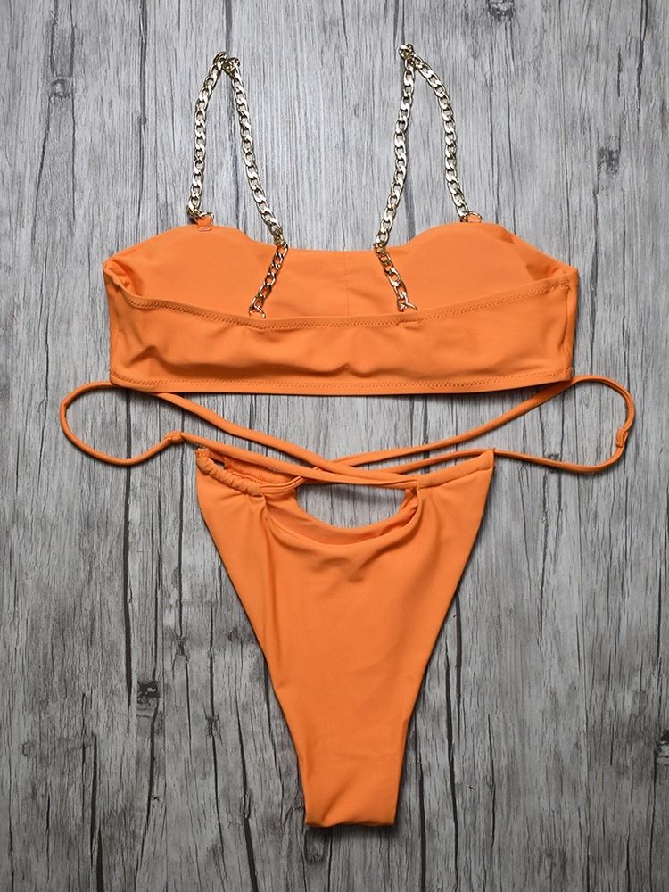 Plain Tankini Set Beach Look Badkläder