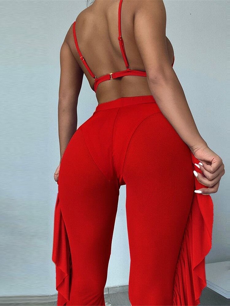 Plisserad Sexig Tankini Set Badkläder