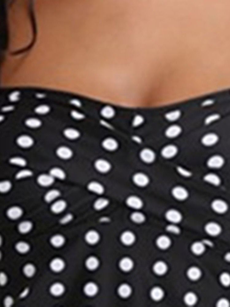 Polka Dots Randig Beach Look Dam Tankini