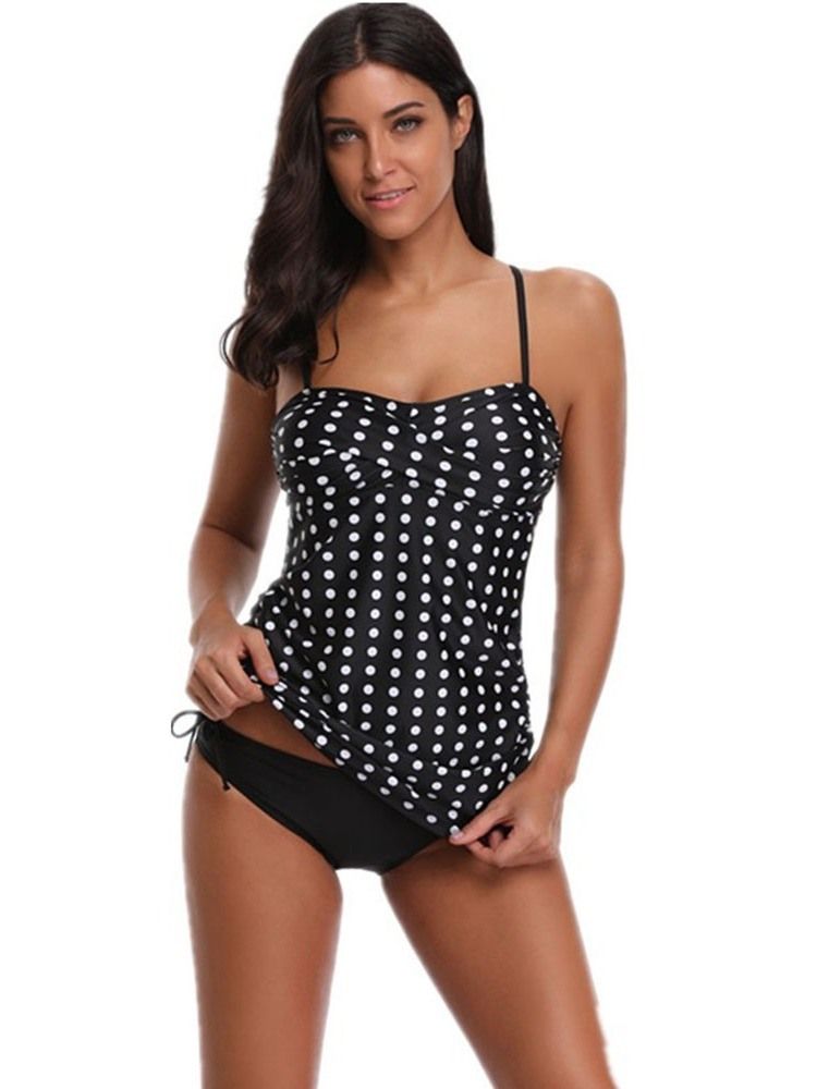 Polka Dots Randig Beach Look Dam Tankini