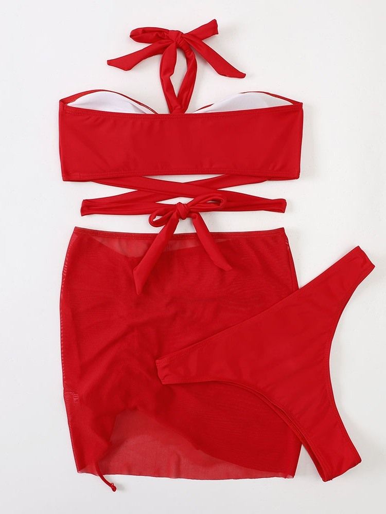 Sexig Tankini Set Dam Enfärgade Badkläder