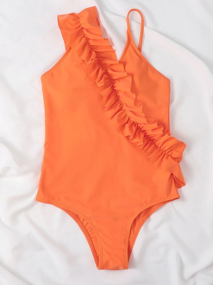 Sexiga One Piece Orange Badkläder