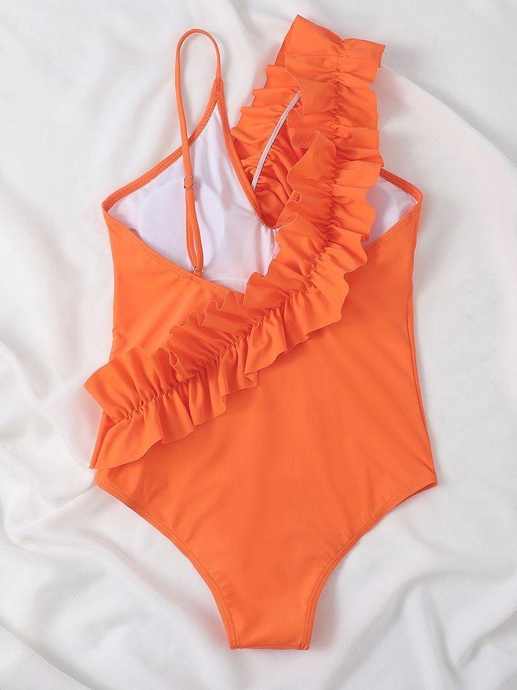 Sexiga One Piece Orange Badkläder