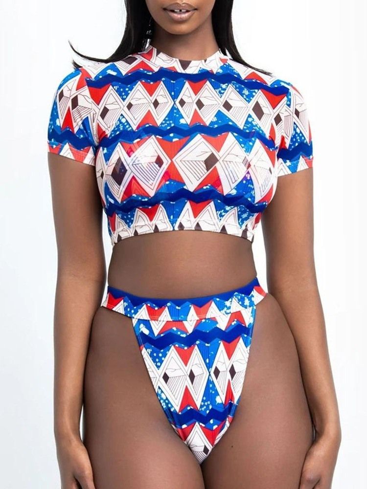 Sexiga Patchwork Tankini Set Badkläder