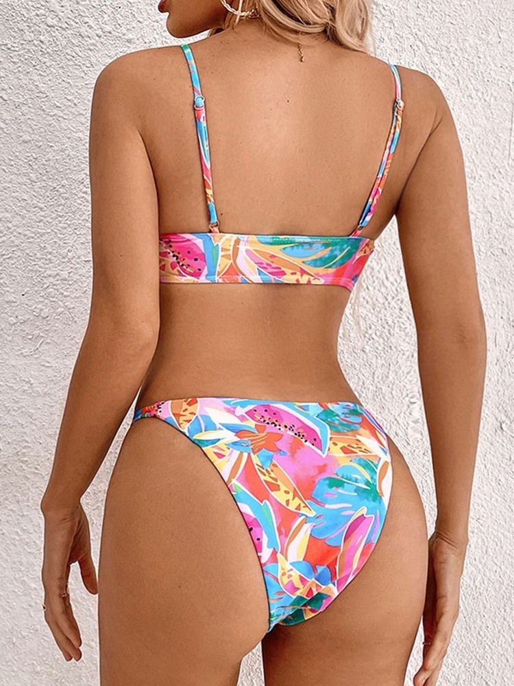 Sexigt Blommönster Tankini Set Badkläder