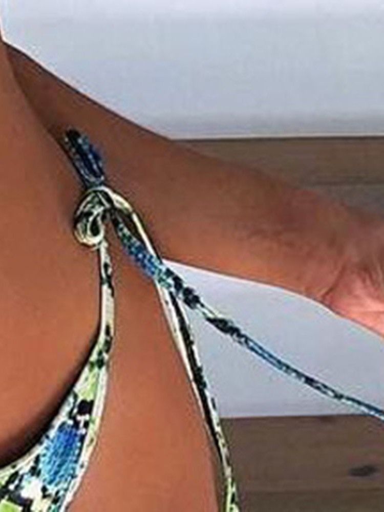 Skriv Ut Micro Sexy Bikini Med Snörning