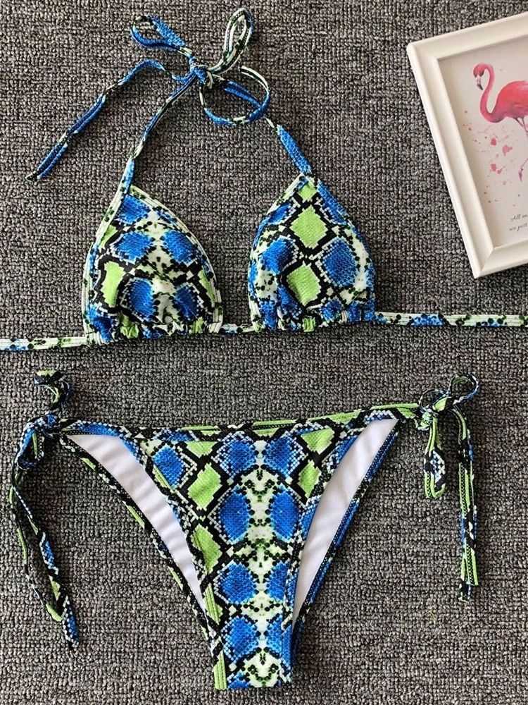 Skriv Ut Micro Sexy Bikini Med Snörning