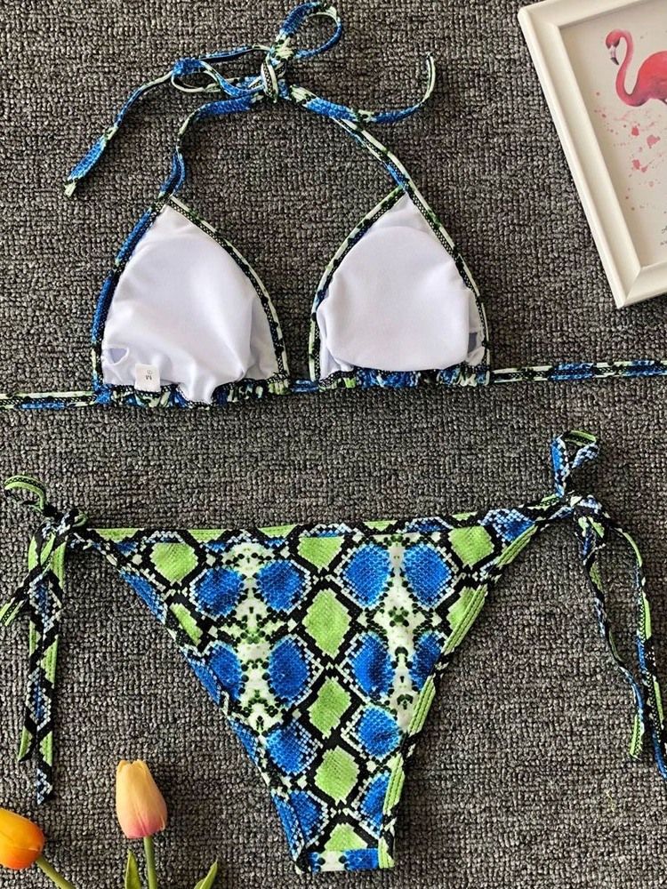 Skriv Ut Micro Sexy Bikini Med Snörning