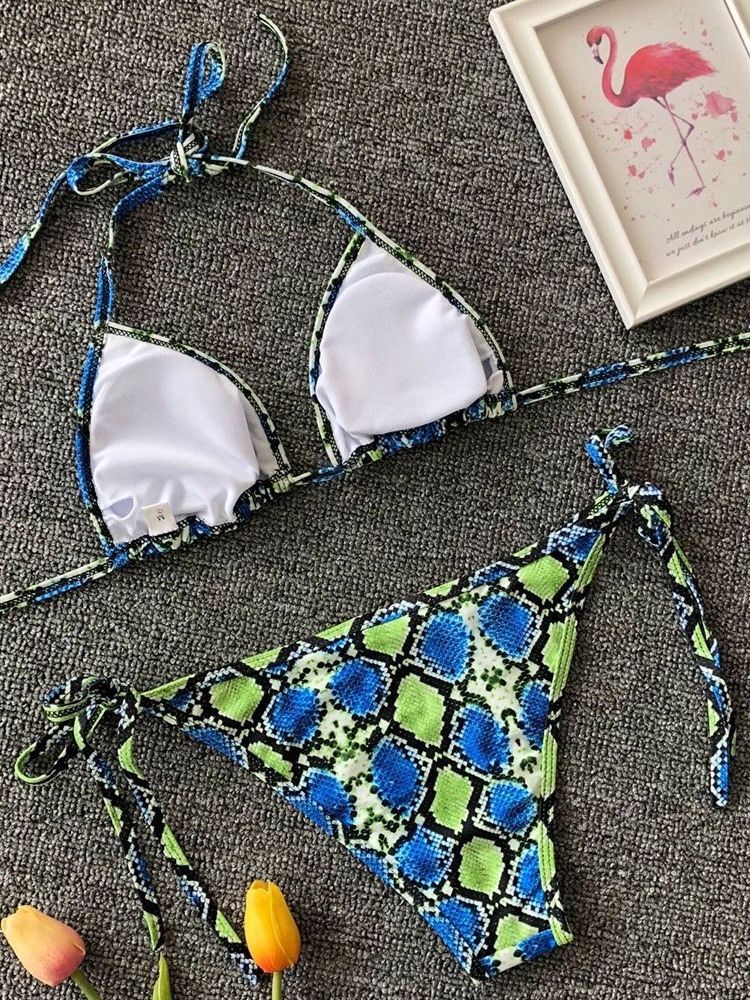 Skriv Ut Micro Sexy Bikini Med Snörning