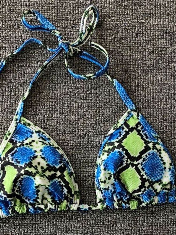 Skriv Ut Micro Sexy Bikini Med Snörning