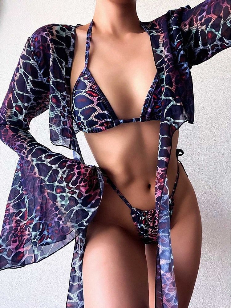Tankini Set Beach Look Leopard Badkläder Strandkläder
