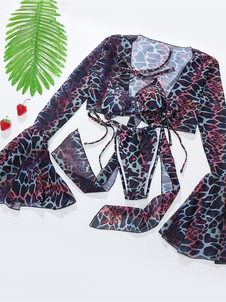 Tankini Set Beach Look Leopard Badkläder Strandkläder