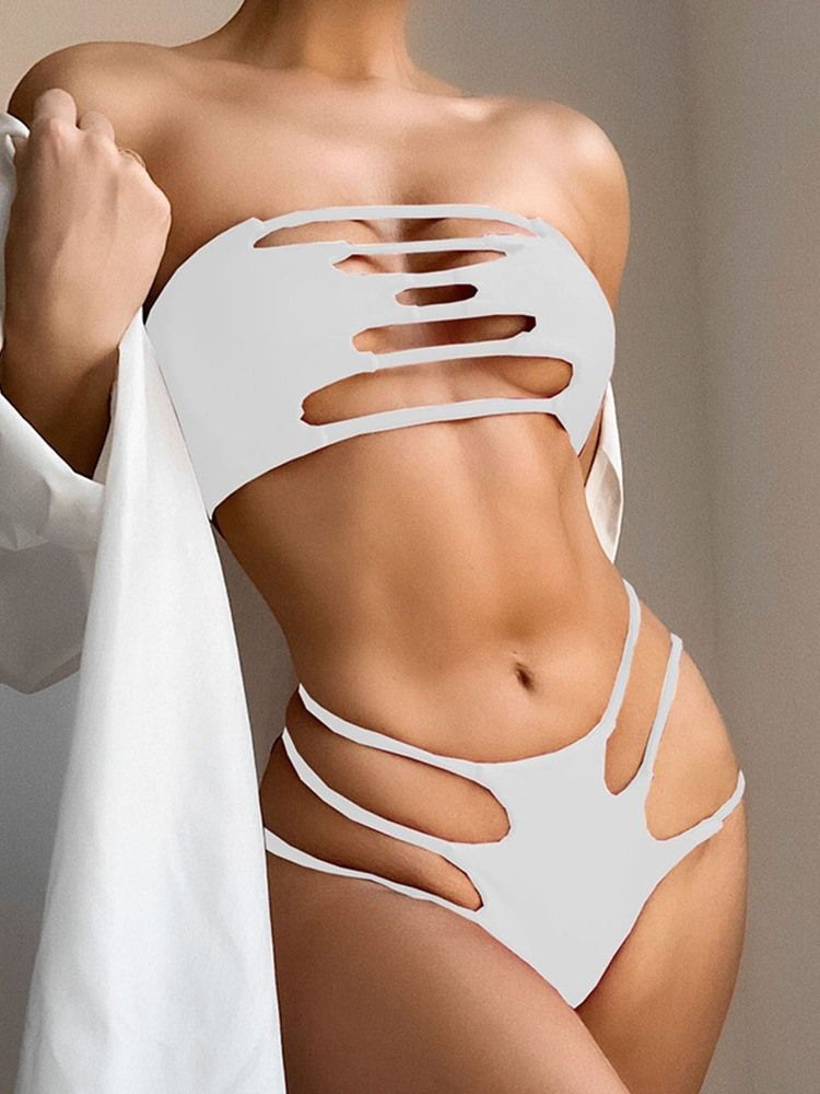 Vanligt Bikiniset Ihåliga Badkläder