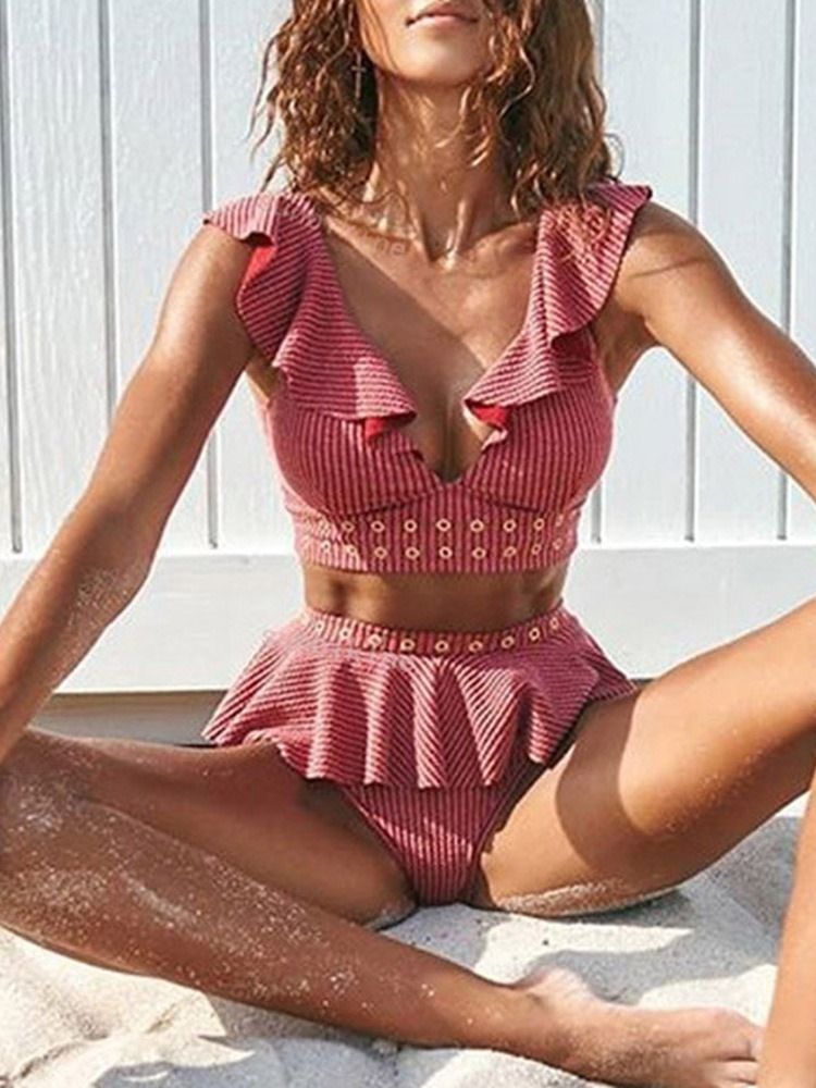 Vanligt Tankini Set Falbala Badkläder