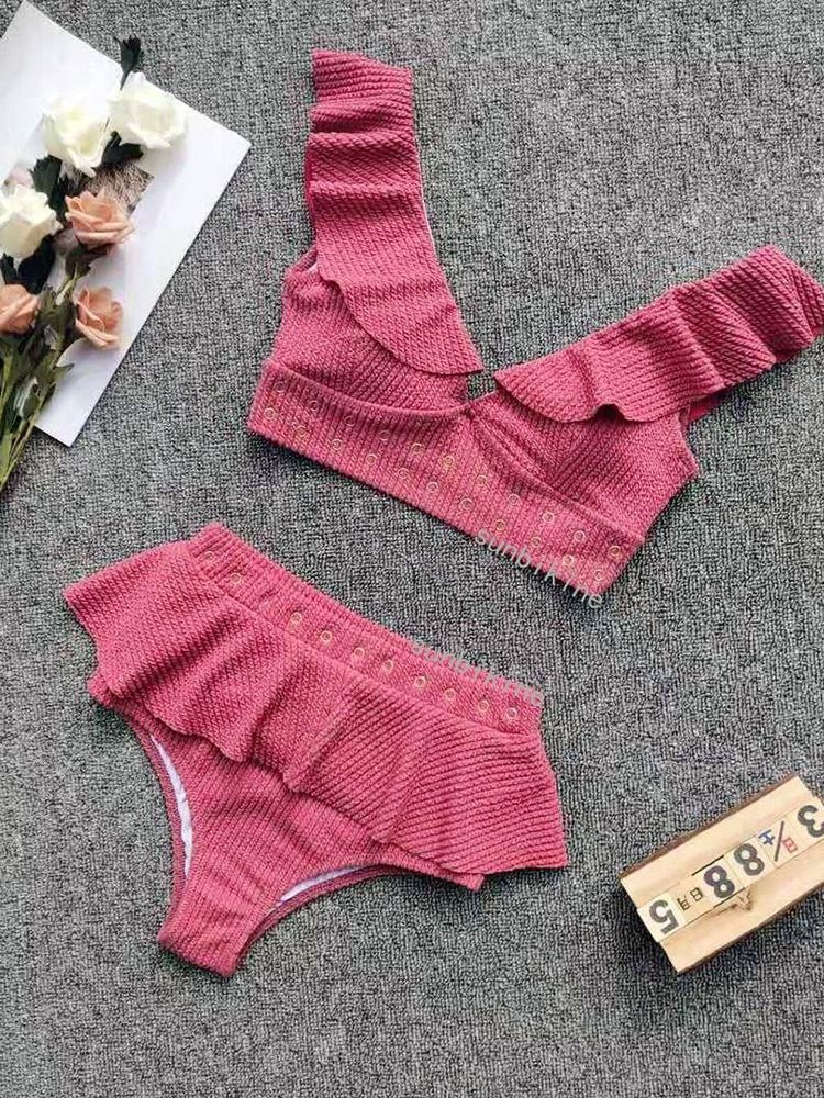 Vanligt Tankini Set Falbala Badkläder