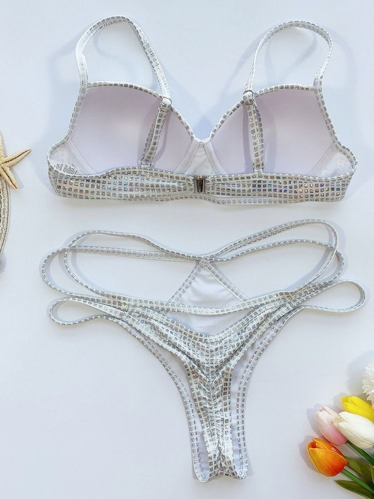 Vanligt Tankini Set Polyester Badkläder