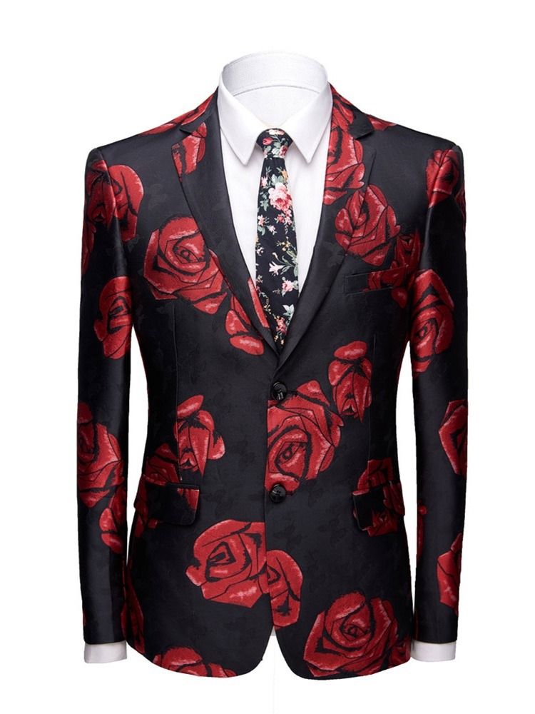 Blommig Slim Print Herr Fritid Blazer