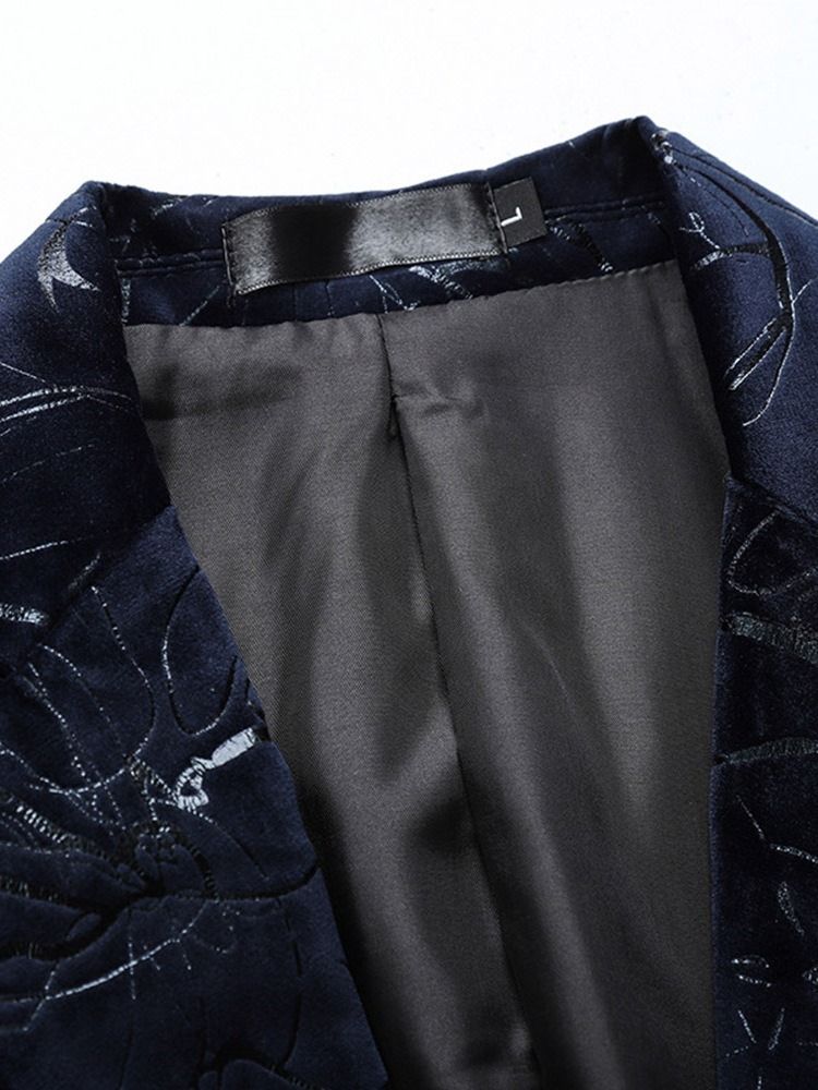 Casual Blommig Rak Blazer För Män
