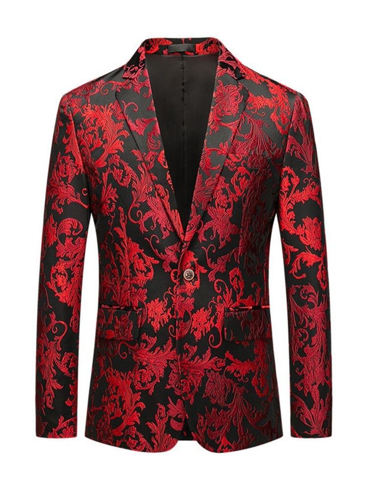Casual Slim En Button Slim Fritids Blazers För Män