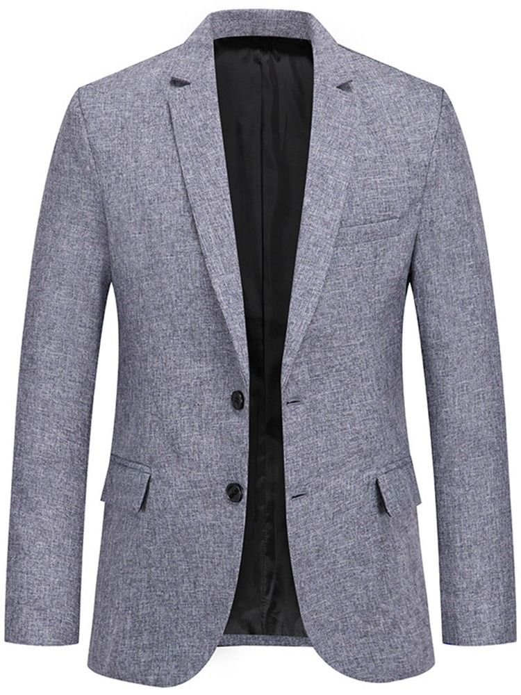 Casual Slim Plain Notched Lapel Blazer