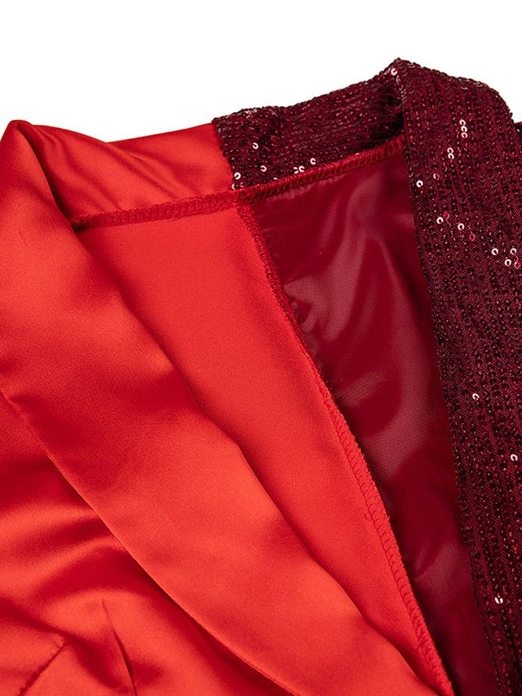 Dubbelknäppt Skårslag Färgblock Vanlig Standard Casual Blazer