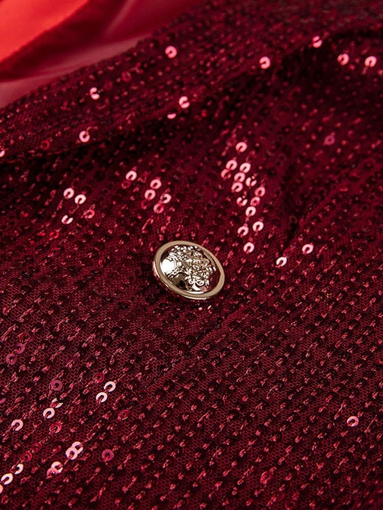 Dubbelknäppt Skårslag Färgblock Vanlig Standard Casual Blazer