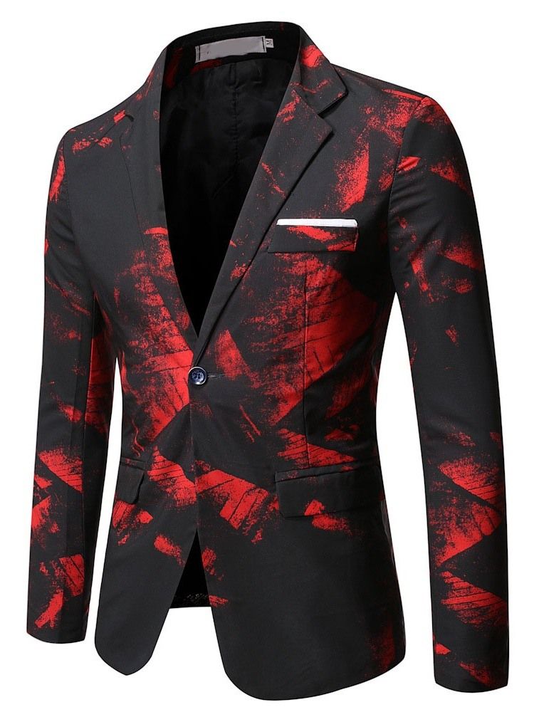 En Knapp Formell Pocket Blazer För Män
