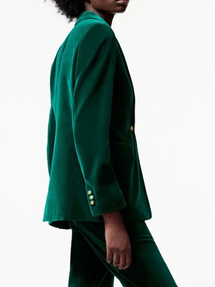 En Knapp Långärmad Vanlig Casual Blazer För Höst