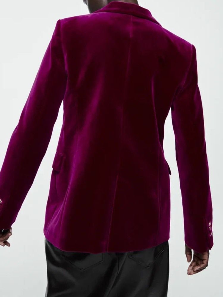En Knapp Långärmad Vanlig Casual Blazer För Höst