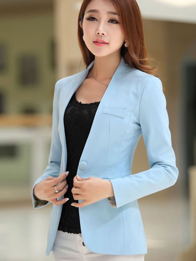 Enkel Candy Color Långärmad Blazer