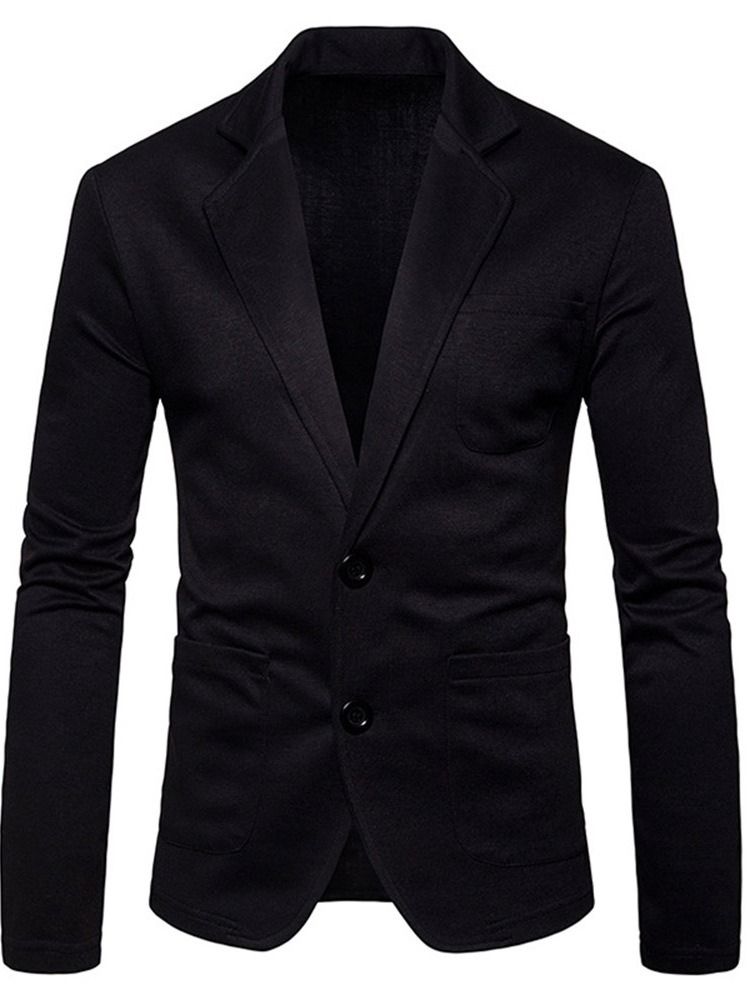 Enkel Enkelknäppt Slimmad Fritidsblazer För Män