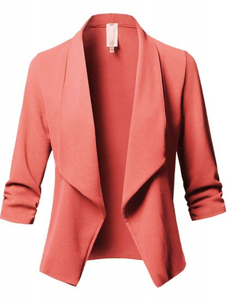 Enkel Långärmad Standard Vanlig Casual Blazer