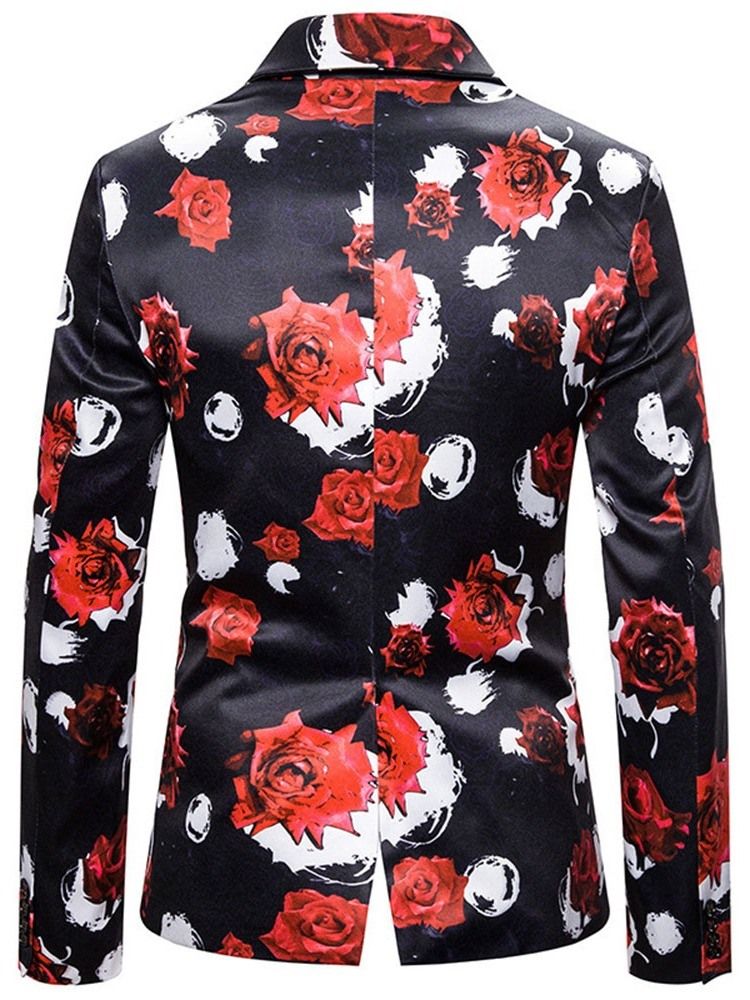 Enkelknäppt Casual Pocket Lesure Blazer För Män