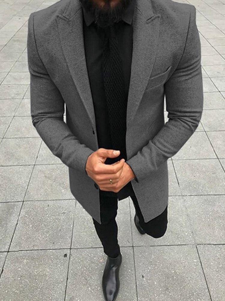 Enkelknäppt Enkel Vanlig Fritidsblazer För Män