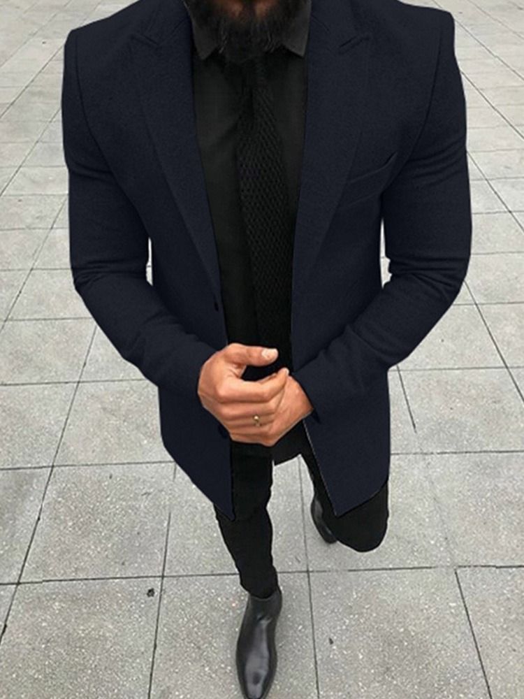 Enkelknäppt Enkel Vanlig Fritidsblazer För Män