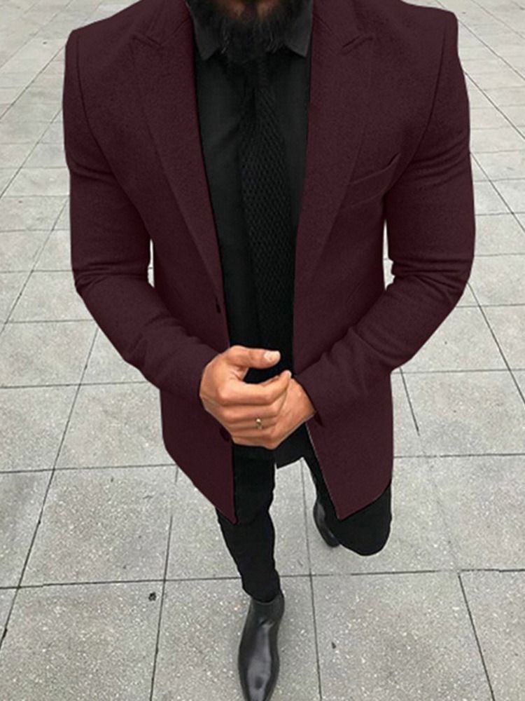 Enkelknäppt Enkel Vanlig Fritidsblazer För Män