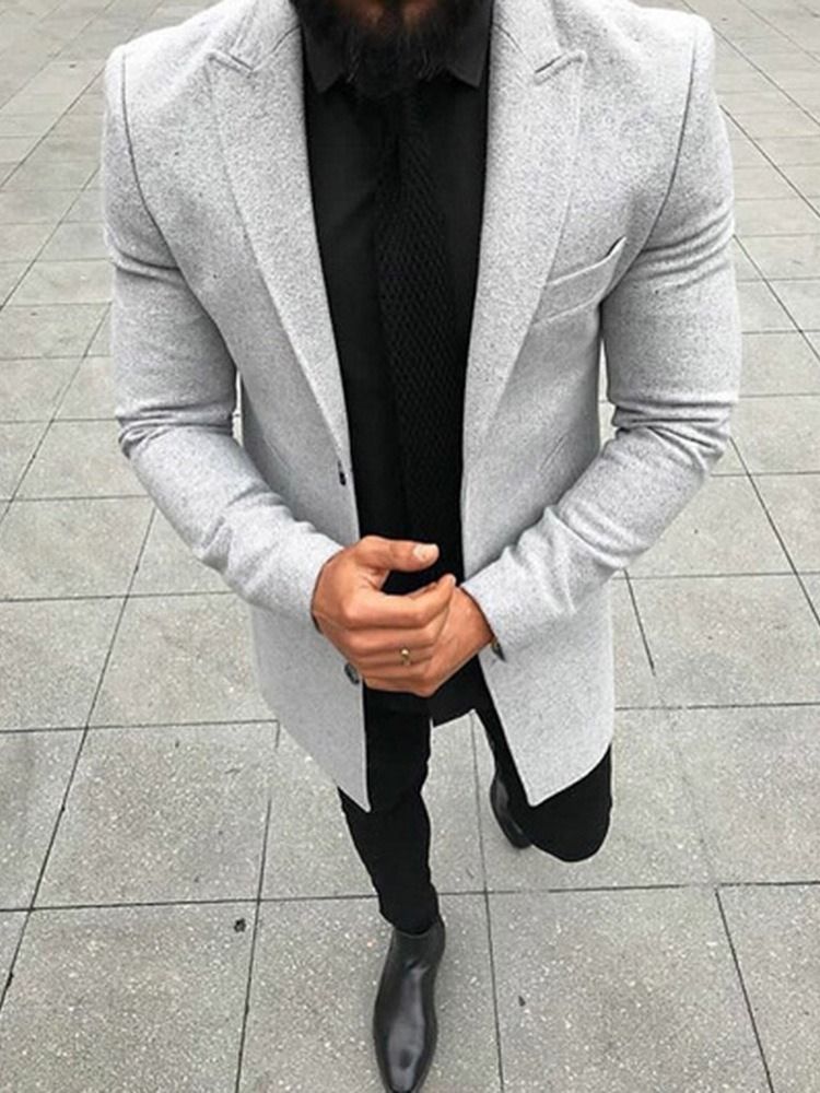 Enkelknäppt Enkel Vanlig Fritidsblazer För Män