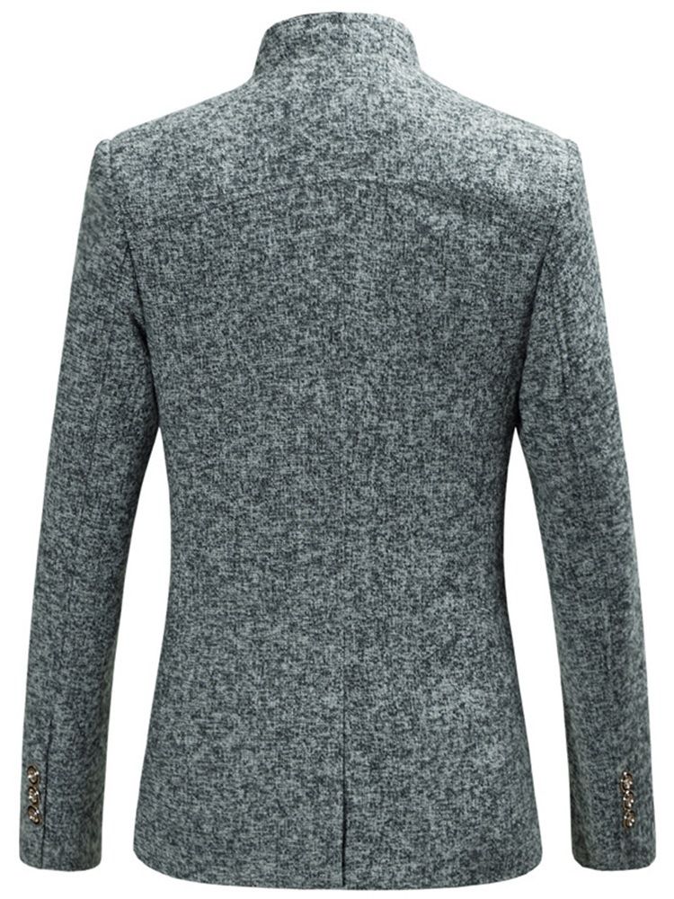 Enkelknäppt Fritidsblazer Med Mandarinkrage