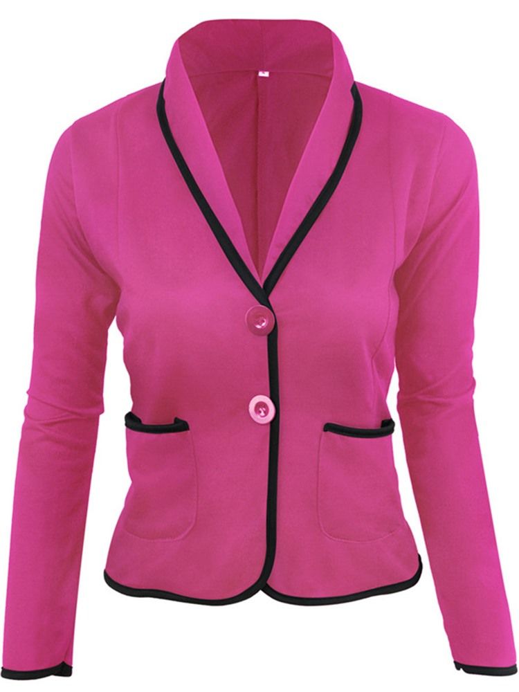 Enkelknäppt Långärmad Standard Fall Casual Damblazer