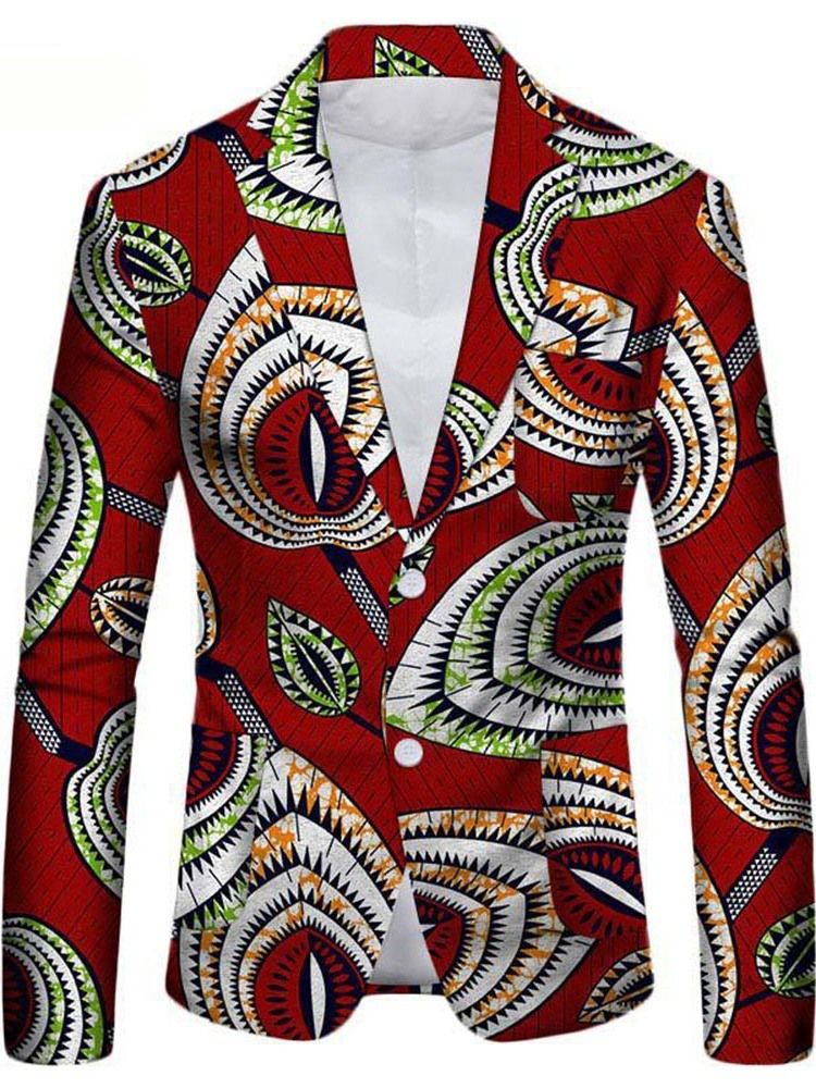 Enkelknäppt Naggslag Lapel Casual Fritidsblazer För Män