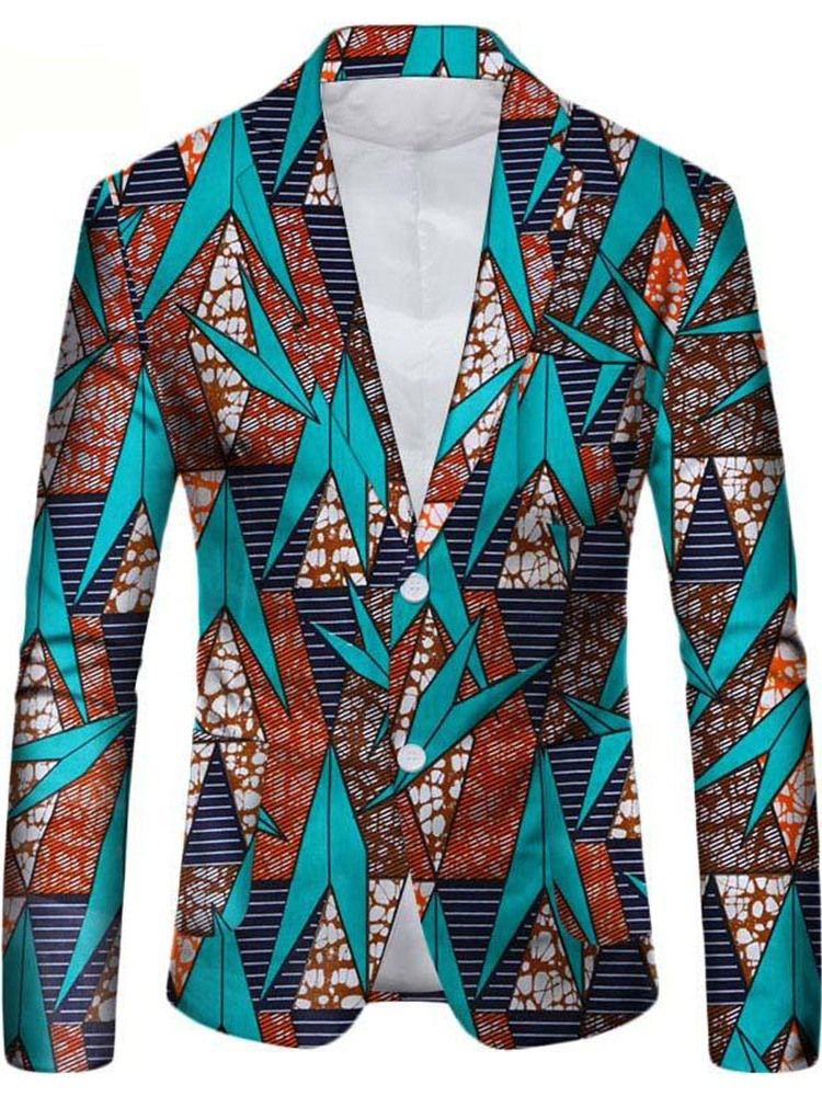 Enkelknäppt Naggslag Lapel Casual Fritidsblazer För Män